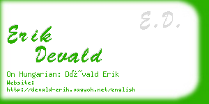 erik devald business card